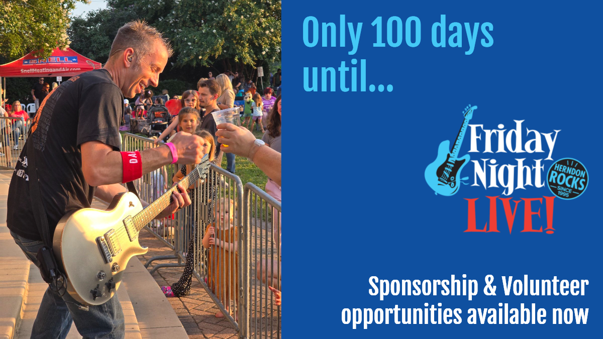 Can you believe the temp is in the teens and we are talking about summer? Well we have to because our 31st Season Kickoff is only 100 days away!!!

Look for sponsorship details &amp; volunteer info next week, but you can find everything on our website - herndonrocks.com