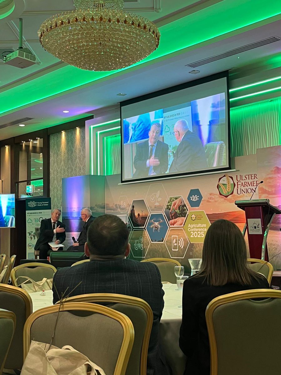 A fantastic day at <a href="/UFUHQ/">Ulster Farmers' Union</a> <a href="/YFCUPresident/">YFCU President</a> #YourFarm2100 inaugural agri conference hearing from a range of inspiring people from across the industry looking to the future 🐄🐑🐖🚜