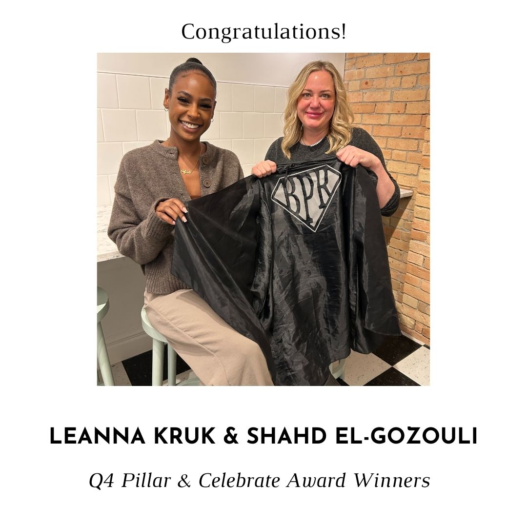 Each quarter, the BPR team nominates two individuals who truly embody Brookline’s 4 pillars and our yearly theme, #BPRCelebrate. 

And the winners for Q4 are... 🥁 
Leanna Kruk – BPR Pillar Award and Shahd El-Gozouli – BPR Celebrate Award! 

Congratulations to you both!🎉
