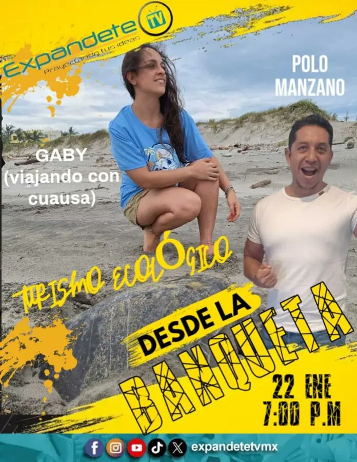 ✨ EXPANDETE TV ✨ PRESENTA

"Desde la Banqueta" con Polo Manzano 

Invitada:
👥 Gaby

Turismo Ecológico "Viajando con causa"

¡TE ESPERAMOS!

Miércoles 22 de Enero de 2025 a partir de las 19:00 hrs CDMX, México.

Síguenos en nuestras redes sociales
👉 youtube.com/@ExpandeteTVmx