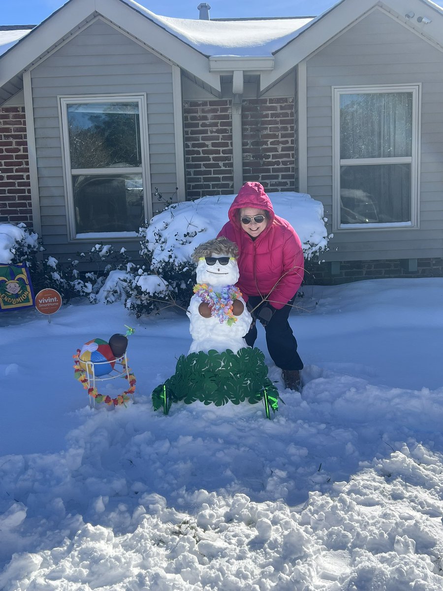 Enjoying the leftover snow from the winter storm yesterday!