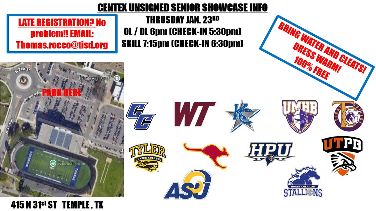 HERE IS SOME INFO FOR THE COACHES AND ATHLETES ATTENDING THE SHOWCASE TOMORROW!!