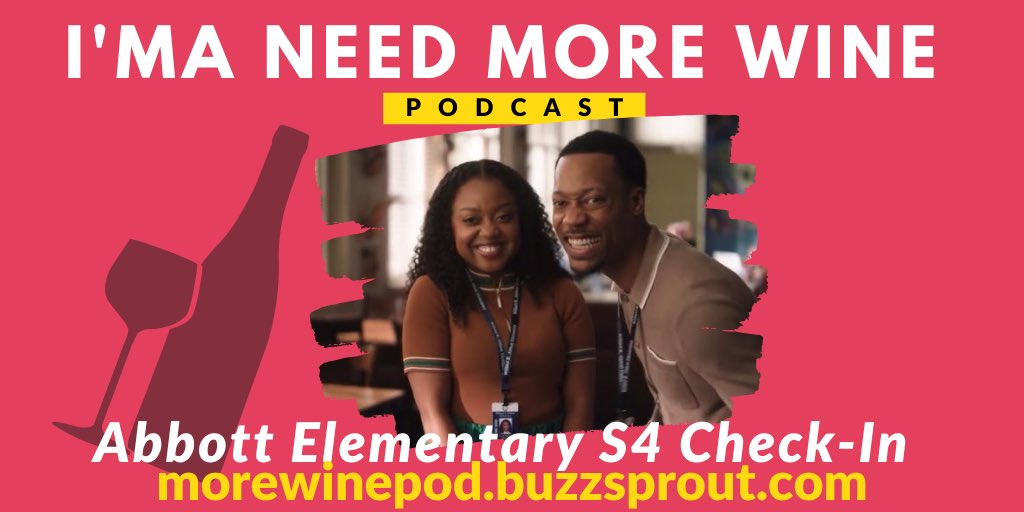 Happy Wine Wednesday! We are back this week to do a “mid-term” check in with Abbott Elementary Season 4. We had lots of #Jegory thoughts! #AbbottElementary #podsincolor 

buzzsprout.com/515839/episode…