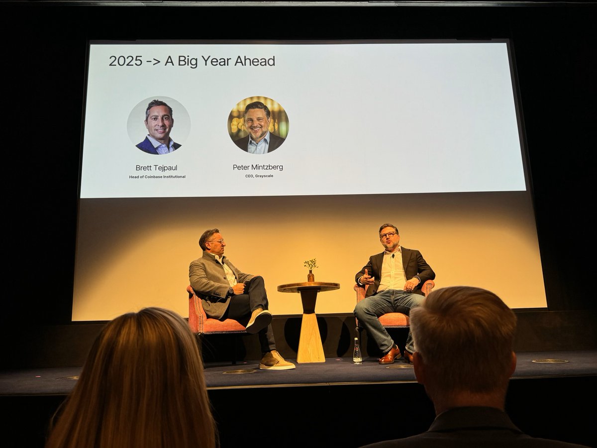 Peter Mintzberg (@petermintzberg) on Twitter photo I had the pleasure of discussing the future of the crypto asset class this afternoon with <a href="/bretttejpaul/">Brett Tejpaul</a> as part of the @Coinbase Institutional x <a href="/Milken/">Milken Family Fdn</a> event. I am bullish about the year ahead for the crypto asset class, and <a href="/Grayscale/">Grayscale</a> will continue helping investors keep a I had the pleasure of discussing the future of the crypto asset class this afternoon with <a href="/bretttejpaul/">Brett Tejpaul</a> as part of the @Coinbase Institutional x <a href="/Milken/">Milken Family Fdn</a> event. I am bullish about the year ahead for the crypto asset class, and <a href="/Grayscale/">Grayscale</a> will continue helping investors keep a