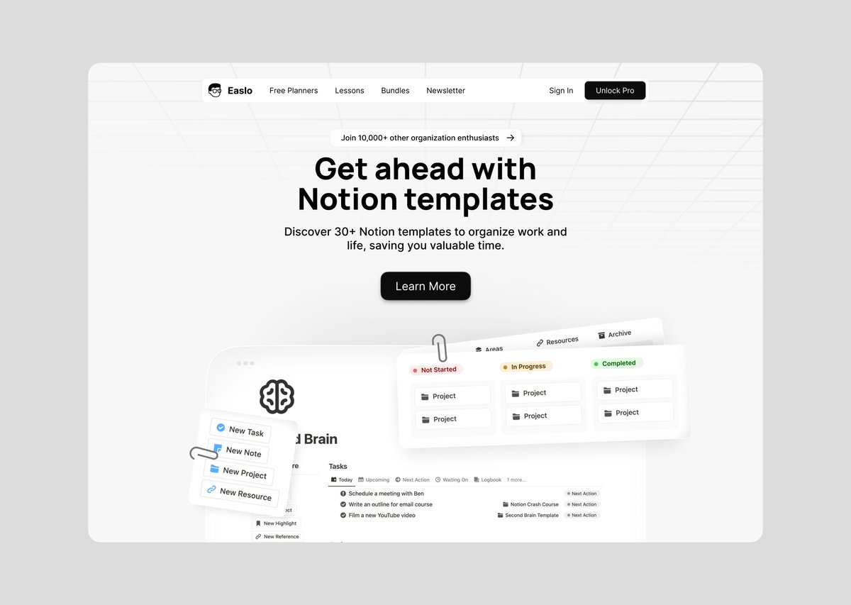 MalihaSpace's tweet photo. Just created this today - felt like a top seller should have a hero section that delivers! And hopefully converts✌🏻

@heyeaslo's landing page redesign https://t.co/H8H7AumPoe
