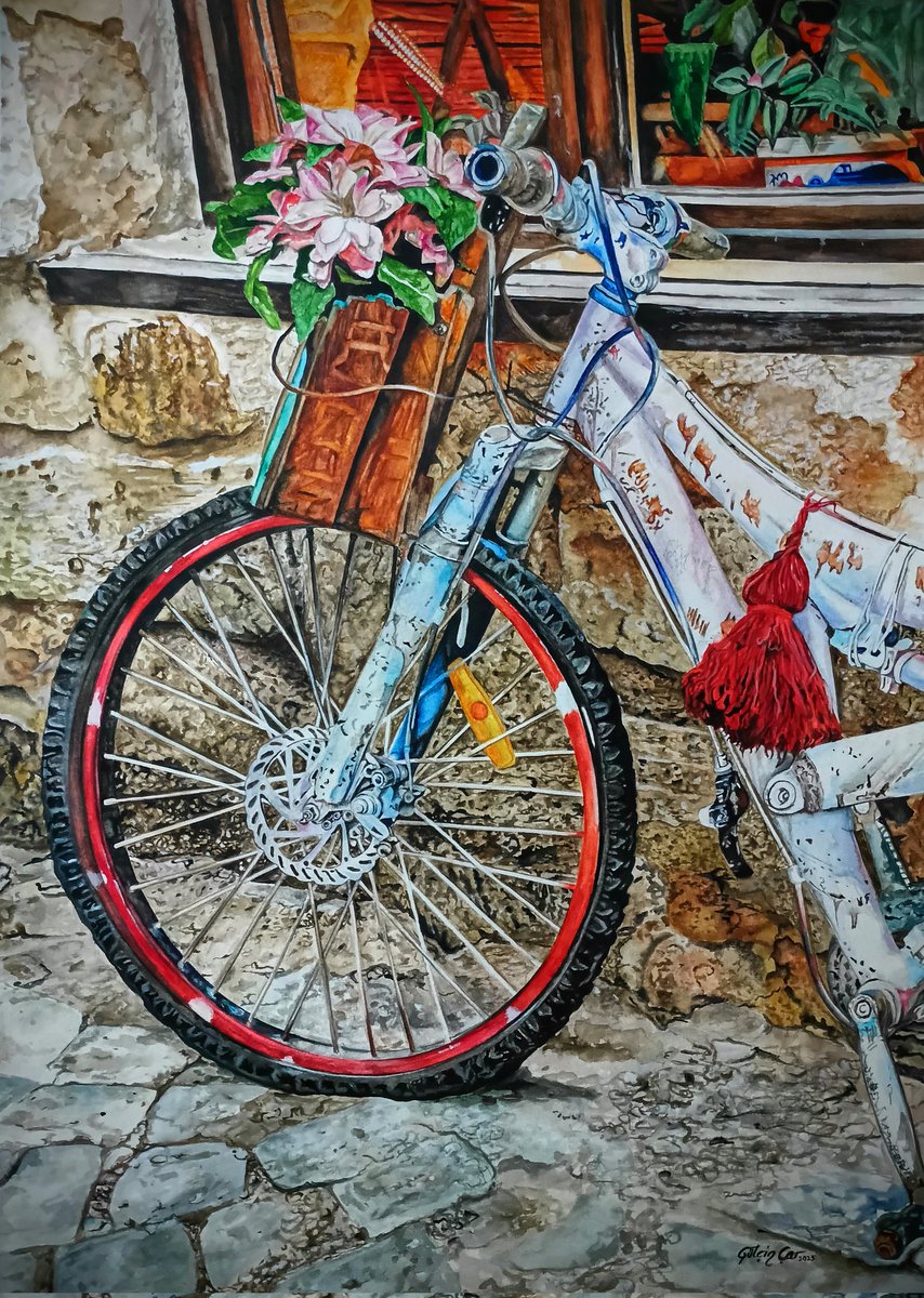 gulcin8596's tweet photo. Stay in the moment
 50*60 watercolor
#watercolorcrystals #watercolor_planet #watercolors #watercolor_daily #watercolor_inlove #watercolorpainting #art #artlife #artist  #artcollector #artgallery #artlover   #akbapeπb #scretch   #suluboya #tutorial #scretreats #bicycle https://t.co/7fwPdKLvf9