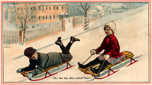 Speeding down a snowy hill on a Flexible Flyer snow sled has been a winter activity enjoyed by children since the 1880s. The Flexible Flyer continued to be sold for over 100 years with little change from its basic design. pgpedia.com/f/flexible-fly…
