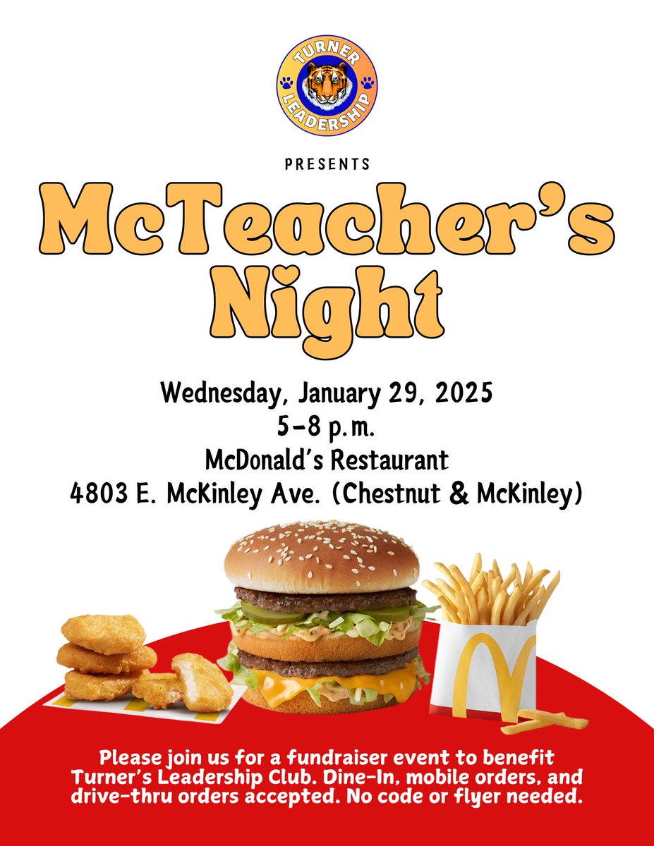 Support our amazing group of Leadership students by stopping by McDonald’s next Wednesday. Details below!  ⬇️