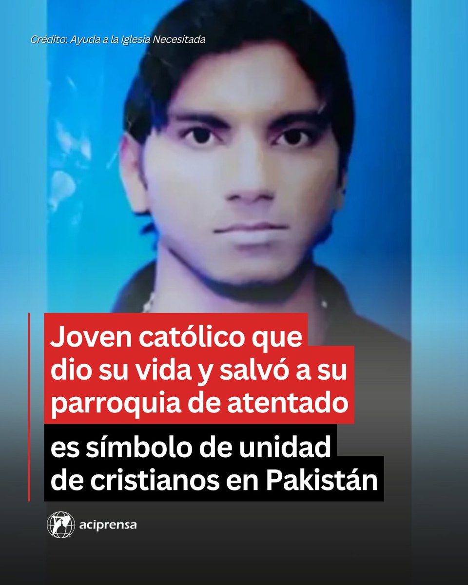 aciprensa's tweet photo. ¡Que su testimonio nos inspire a vivir nuestra fe con valentía! 🙏 
En la Semana de Oración por la Unidad de los Cristianos, los cristianos en Pakistán peregrinaron hasta la tumba del Siervo de Dios Akash Bashir, joven católico que sacrificó su vida para evitar un atentado terrorista en su parroquia.
👉https://t.co/cFtJfkfSh2