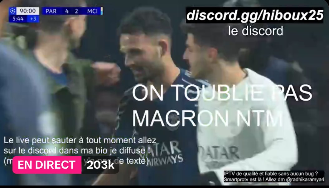 la_cvpucheoff's tweet photo. JE SUIS EN TRAIN DE REGARDER LA REMONTADA DU SIÈCLE DU PSG CITY GUETTEZ LE DIFFUSEUR DU LIVE IL RAJOUTE QUOI 😭😭😭😭😭😭 https://t.co/D8Rg7uOuBV