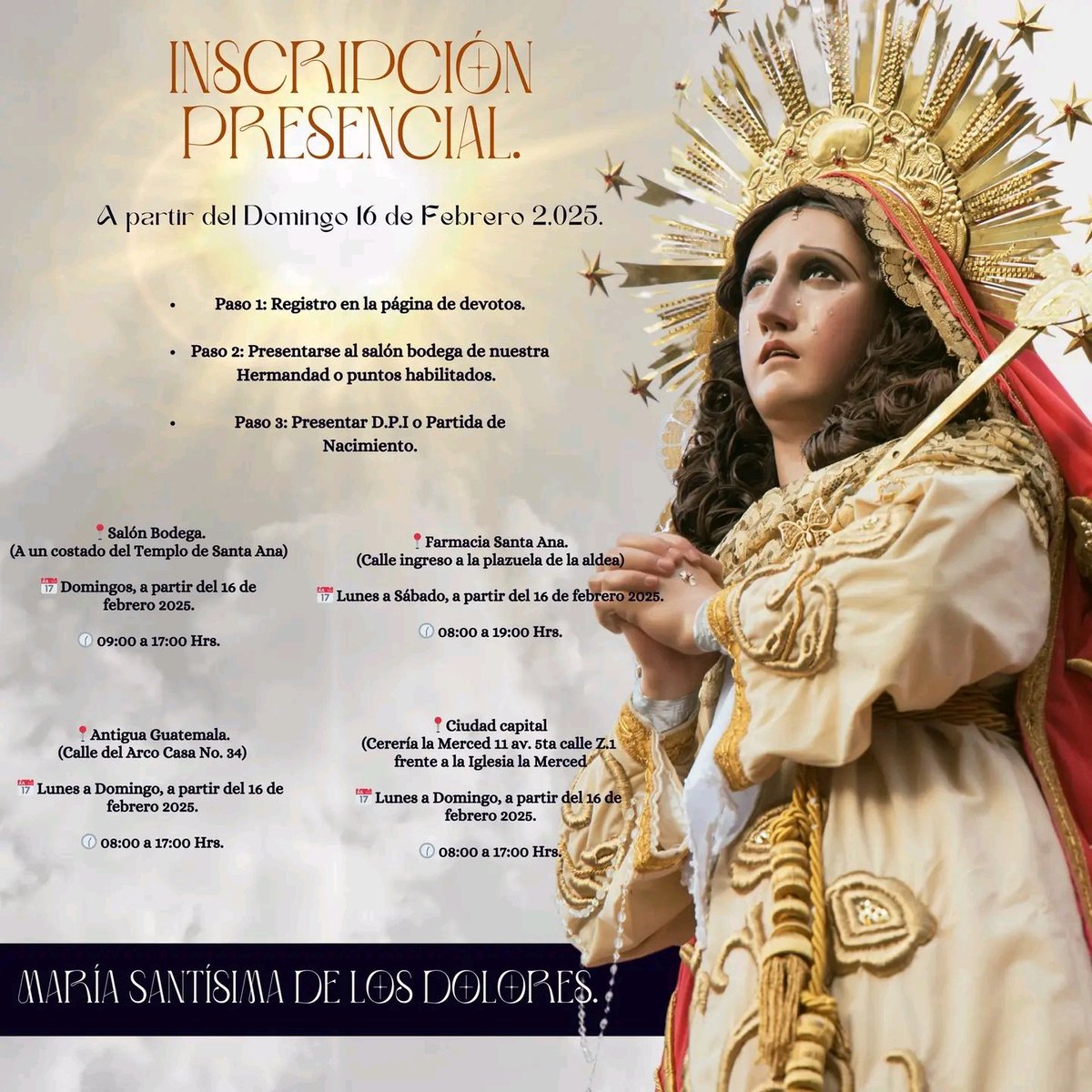 4toDomingoSA's tweet photo. Hermandad Santa Ana | Inscripciones Generales 2,025.

👇👇👇Información Importante 👇👇👇

Dudas y consultas a nuestro WhatsApp  https://t.co/Nw7Au8PdsS
📷Fernando Guzmán. / Pablo Burmester. 
#HermandadDeSantaAna #HacemosTodoEnTuMemoriaSeñor https://t.co/Et4aTagtmZ