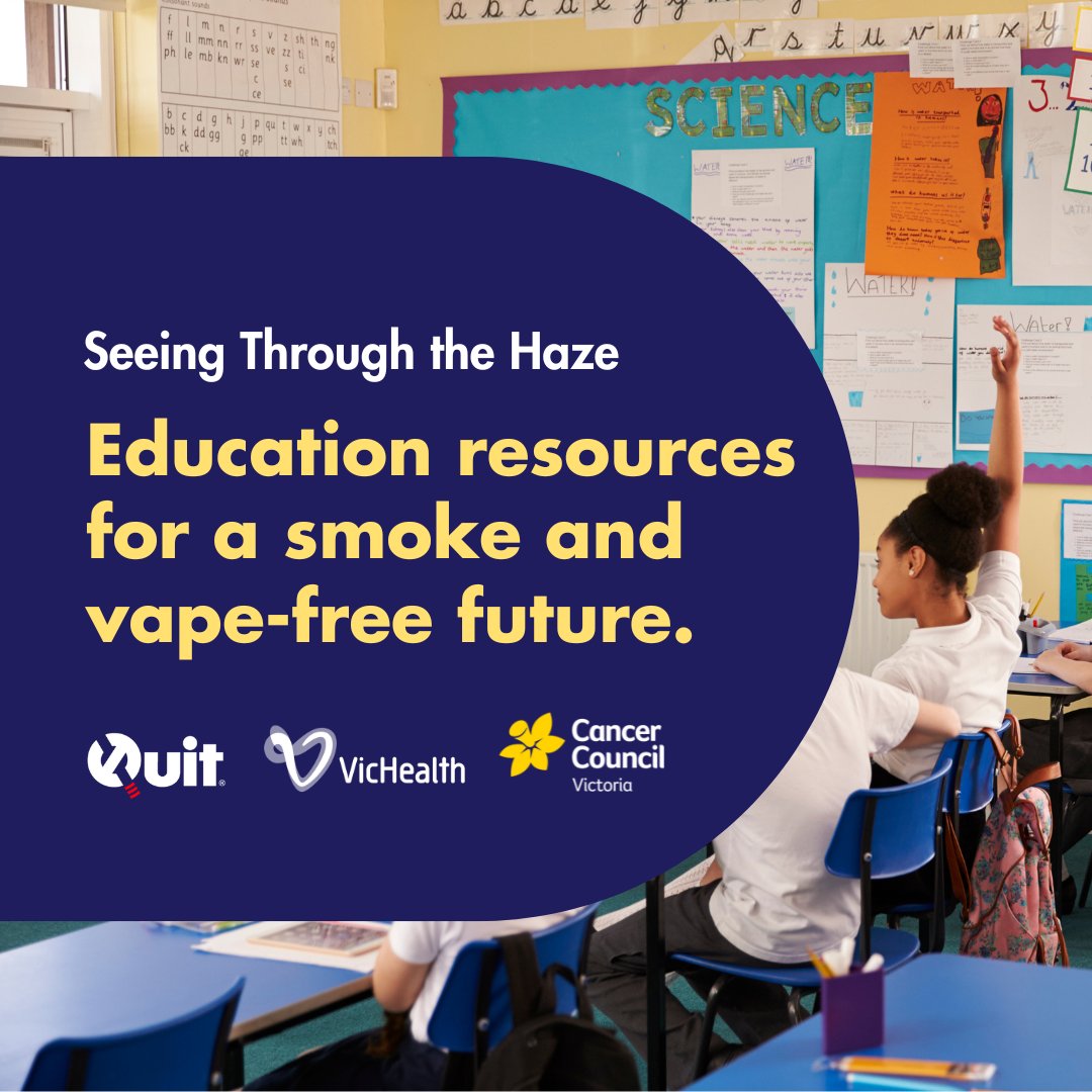 quitvic's tweet image. Looking for impactful education resources on vaping for young people? Our new free Seeing Through the Haze education resources for years 5-6 includes student resources and a teaching guide to help schools address this critical topic: vapingfacts.org.au/for-schools-an…