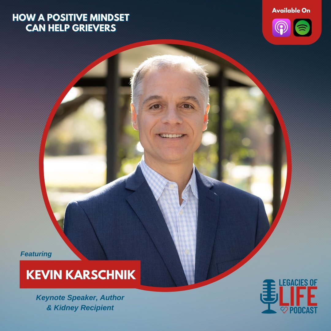 TxOrganSharing's tweet photo. Finding positivity following the loss of a loved one is difficult. On this month's episode of the Legacies of Life, we talk with keynote speaker and author Kevin Karschnik.
The new episode is out Monday, Jan. 27 on Apple and Spotify podcasts. https://t.co/QpJ6pExJC9