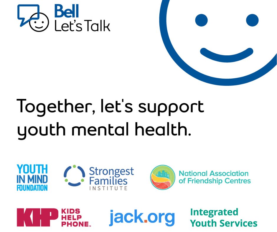 It’s not too late! 

Text YOUTH to 45678 to donate $5 before #BellLetsTalk Day ends. 

Let’s come together for youth mental health. 💙

#YouthMentalHealth
