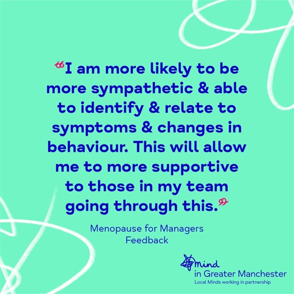 Tameside, Oldham & Glossop Mind (@togmind) on Twitter photo Are you the manager of a small-medium organisation in Greater Manchester, looking for training to further your support for your team?
Join our free, fully funded Menopause for managers in the workplace training.
Wednesday 5th February:
eventbrite.co.uk/e/menopause-aw…
<a href="/stockportmind/">Stockport Mind</a> Are you the manager of a small-medium organisation in Greater Manchester, looking for training to further your support for your team?
Join our free, fully funded Menopause for managers in the workplace training.
Wednesday 5th February:
eventbrite.co.uk/e/menopause-aw…
<a href="/stockportmind/">Stockport Mind</a>