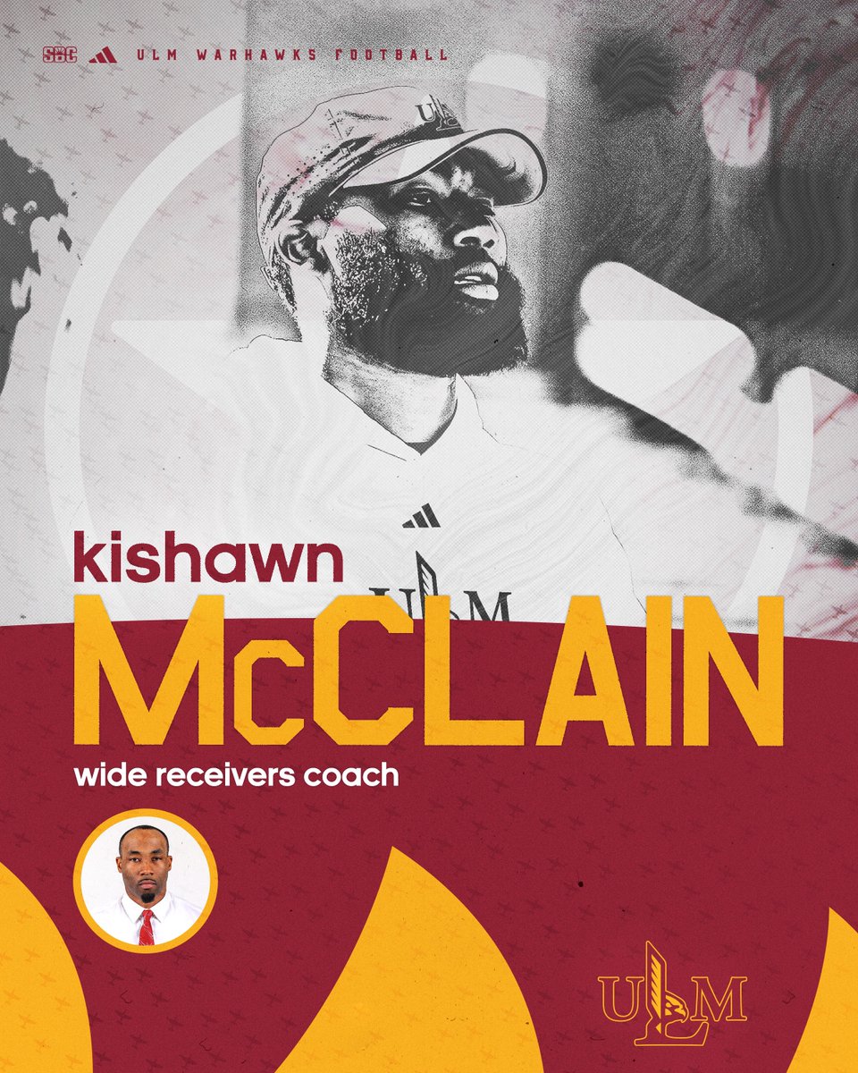 ULM_FB's tweet image. We are excited to introduce two new additions to our coaching staff!

🏈 Hindley Brigham | Running Backs &amp;amp; Run Game Coordinator | @CoachBrighamUAB 
🏈 Kishawn McClain | Wide Receivers | @CoachMcClain_ 

🏈📰: bit.ly/40rRyhd