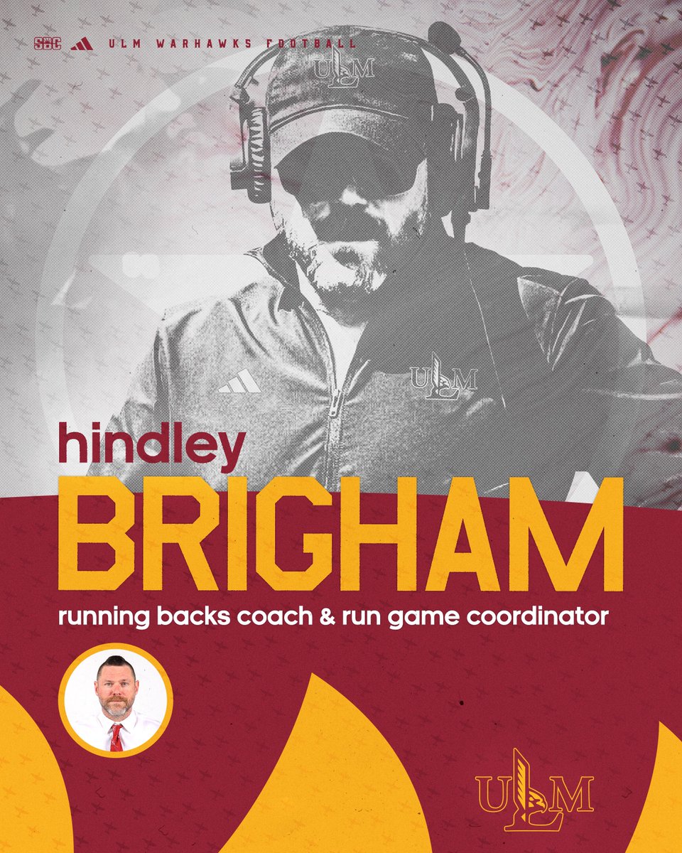 ULM_FB's tweet image. We are excited to introduce two new additions to our coaching staff!

🏈 Hindley Brigham | Running Backs &amp;amp; Run Game Coordinator | @CoachBrighamUAB 
🏈 Kishawn McClain | Wide Receivers | @CoachMcClain_ 

🏈📰: bit.ly/40rRyhd