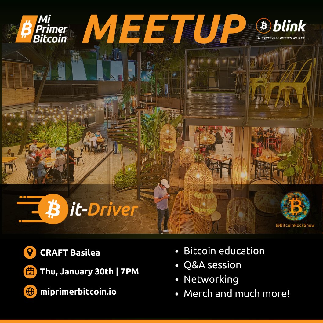 CALLING ALL PLEBS!✌️⚡📢

Join us for our Monthly Bitcoin Meetup on January 30th at CRAFT Basilea, San Benito.

This meetup is proudly supported by <a href="/bitdriver_sv/">Bitdriver</a>, <a href="/blinkbtc/">Blink – The Everyday Bitcoin Wallet</a>, and <a href="/BitcoinRockShow/">The Bitcoin Rock Show</a>.

🎟️ Register for FREE here: lu.ma/tkykm6gc

Don’t miss out—be part of the