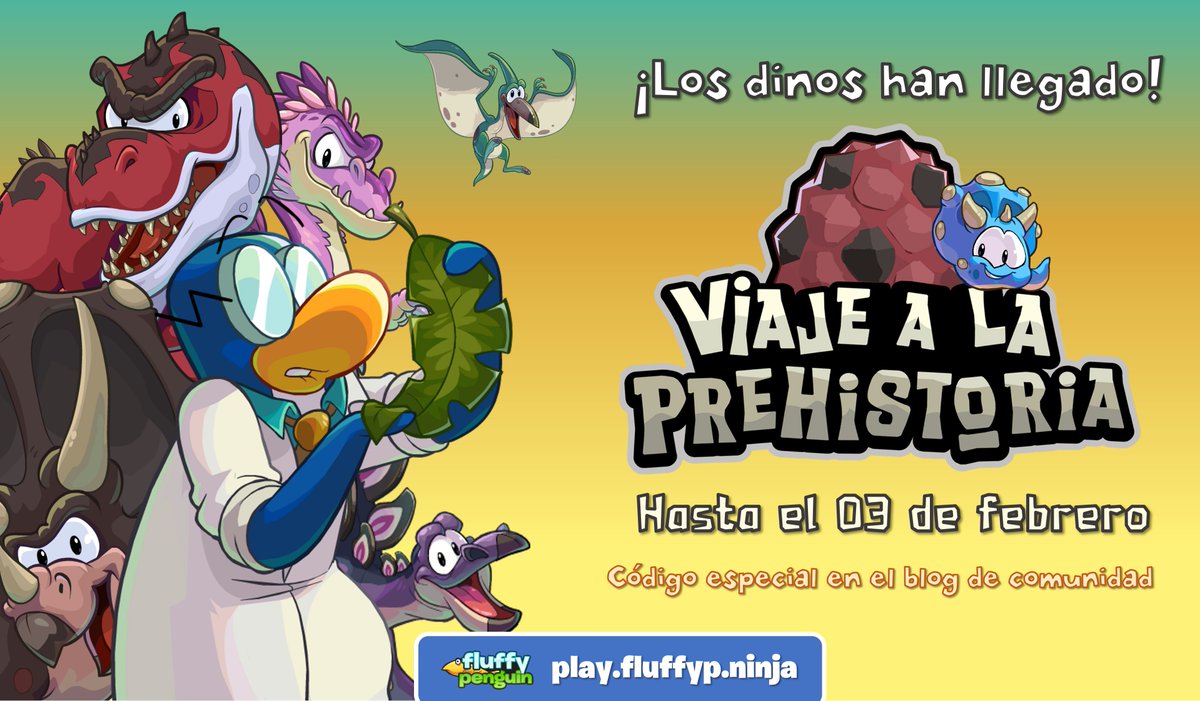 iFluffyPenguin's tweet photo. Los dinos han llegado 😯

Es hora de explorar la edad de piedra y encontrar magníficas criaturas en el Viaje a la Prehistoria, disponible hasta el 03 de febrero en https://t.co/8WoiXzrrdG

Para saber más, se puede visitar el blog de novedades aquí: https://t.co/1EHkADrkCL https://t.co/2jeowoi26S