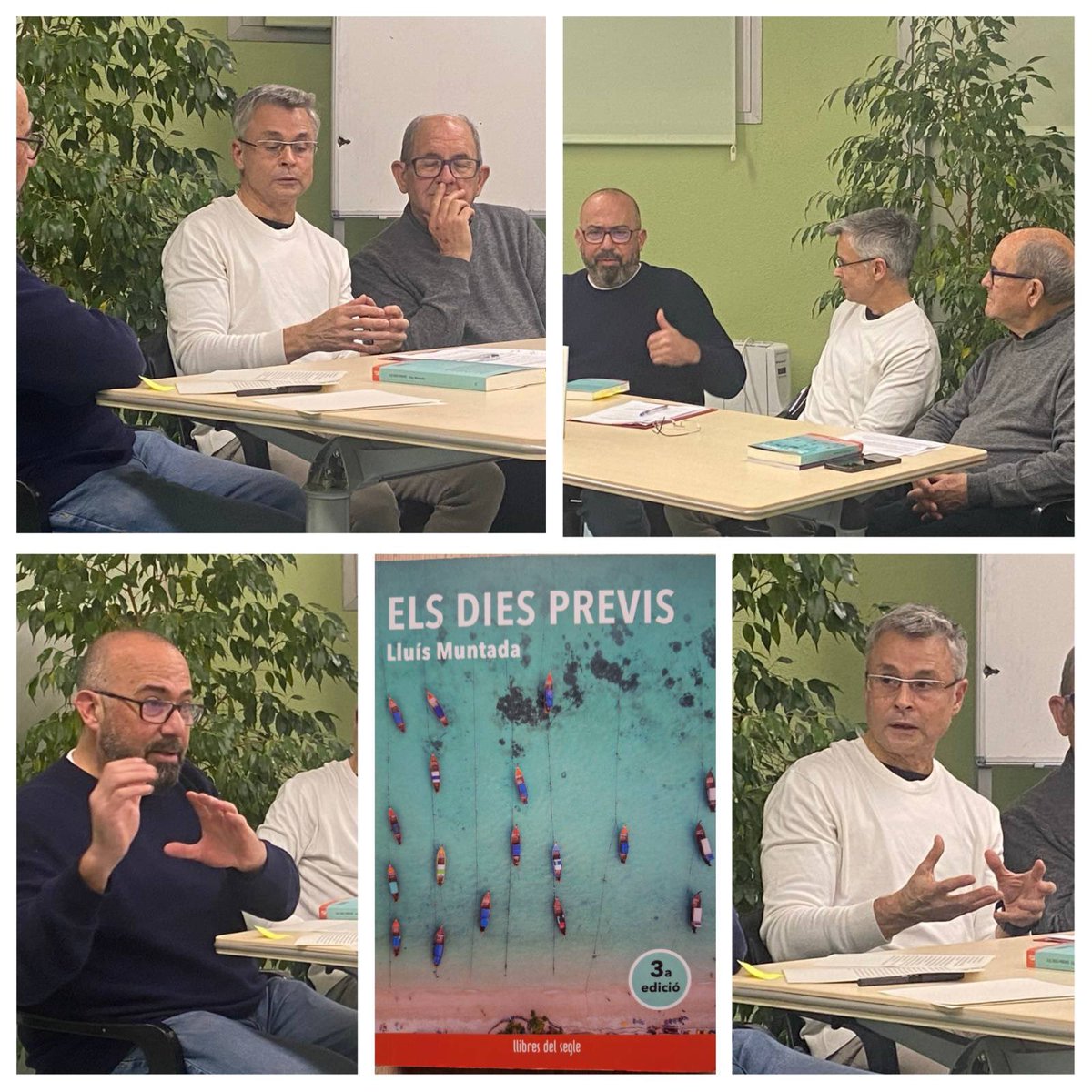 Aquest vespre, al CC <a href="/AVSantNarcis/">AVSantNarcís</a>, ELS DIES PREVIS de <a href="/muntadalluis/">Lluís Muntada</a> s'han desplegat entre #Kafka <a href="/BorgesJorgeL/">Borges, Jorge Luis</a> i les emocions penjades del fil del temps.
Amb <a href="/LluisGil1/">Lluís Gil</a> i <a href="/josepcampmajo/">Josep Campmajó</a>.

#Girona <a href="/LlibresdelSegle/">Llibres del Segle</a> <a href="/Gerardbague/">Gerard Bagué</a> <a href="/silviamarbu/">silvia marti</a> <a href="/LLIBRERIA22/">LLIBRERIA 22</a> <a href="/lluis_llach/">Lluís Llach</a> <a href="/vila_boix/">Josep Vila Boix</a>