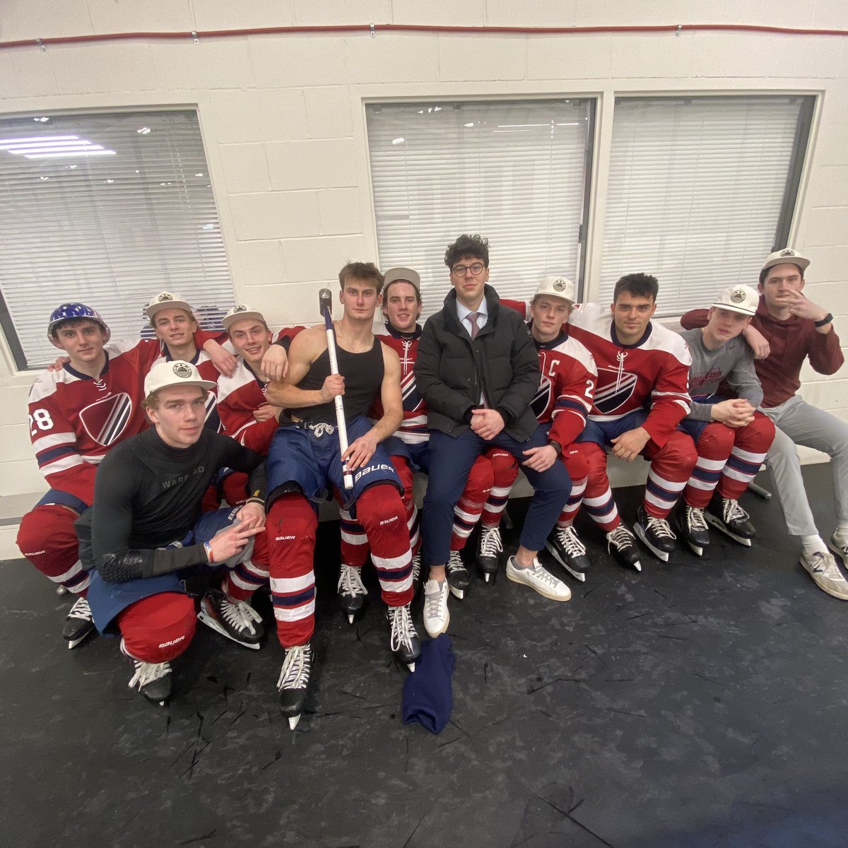 🛡️Big win. McHale got back on the scoring sheet, won the 🪖. Burke laid a huge hit and buzzed around, won the 🔨. Davo played good, only let in one. We’re back again Saturday at 3:15 at Brooks. Check out those sty lids you see on our heads @bizzybrims on instagram. #rollshields🛡️