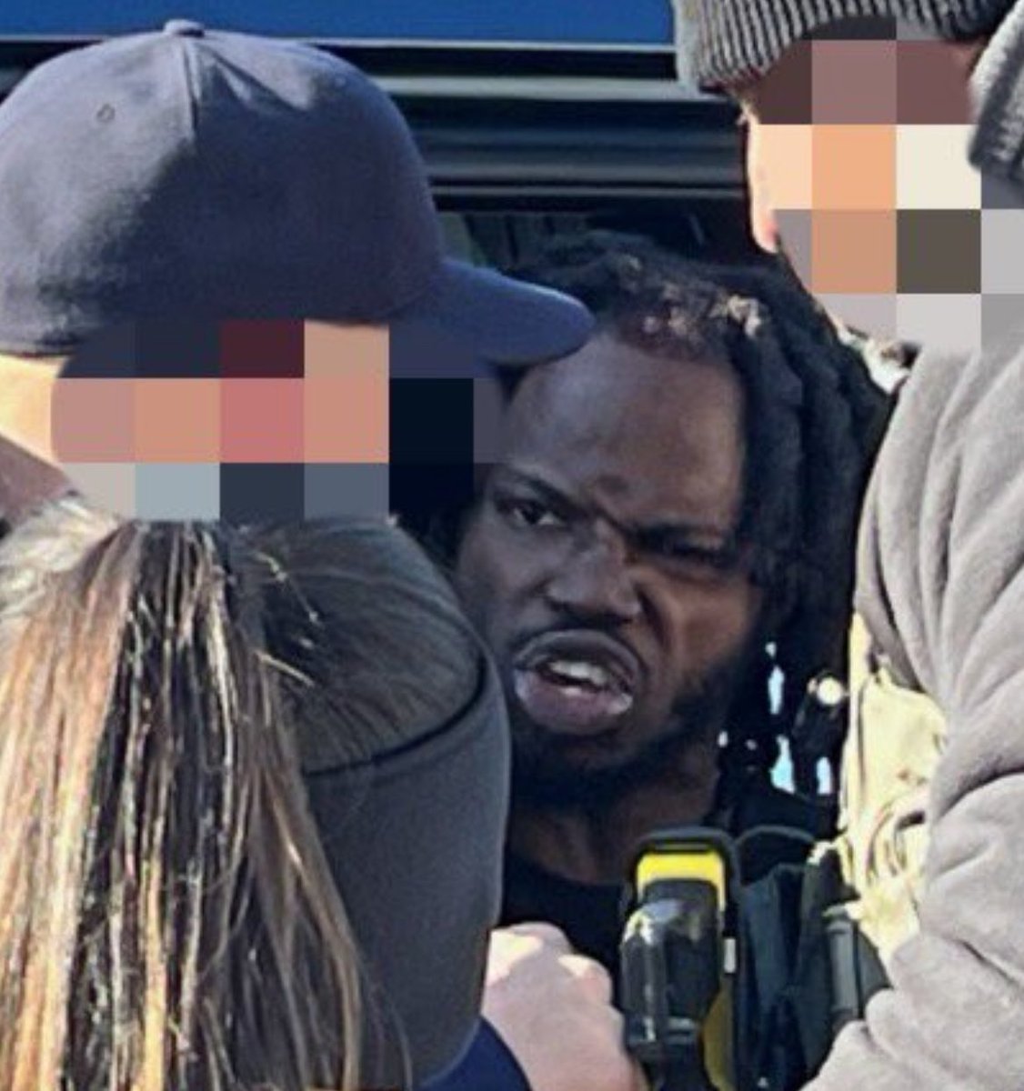 RealSpitfire's tweet image. Illegals aren’t too happy with being rounded up to be deported 😆