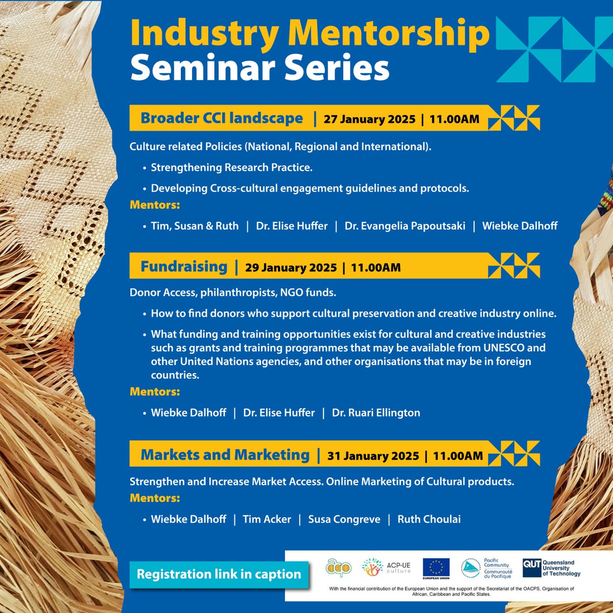 spc_cps's tweet photo. #PacificCulture | Calling all Pacific Cultural and Creative practitioners! 
Join the this Industry Mentorship seminar series, brought to you by the ACP-EU Programme (Pacific) and delivered by SPC in partnership with QUT
📅 Register now: https://t.co/tLqRTkJUmh https://t.co/7sxdv7bvEy