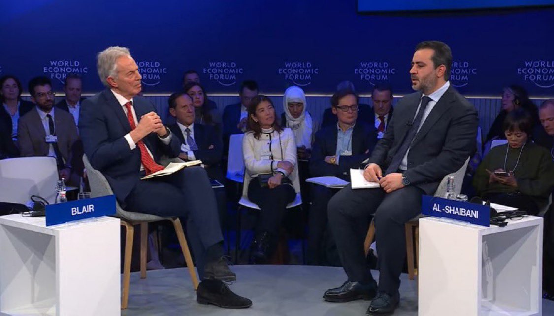 Partisangirl's tweet image. Syria’s new AlQaeda foreign minister hanging out the Killer of Iraq Tony Blair at the world economic Forum. 

FYI Syria’s new AlQaeda leader Al Jolani was a member of ISIS in Iraq. It was all a CIA op.

All the idiot Saddamists that supported the US invasion and Syria regime…