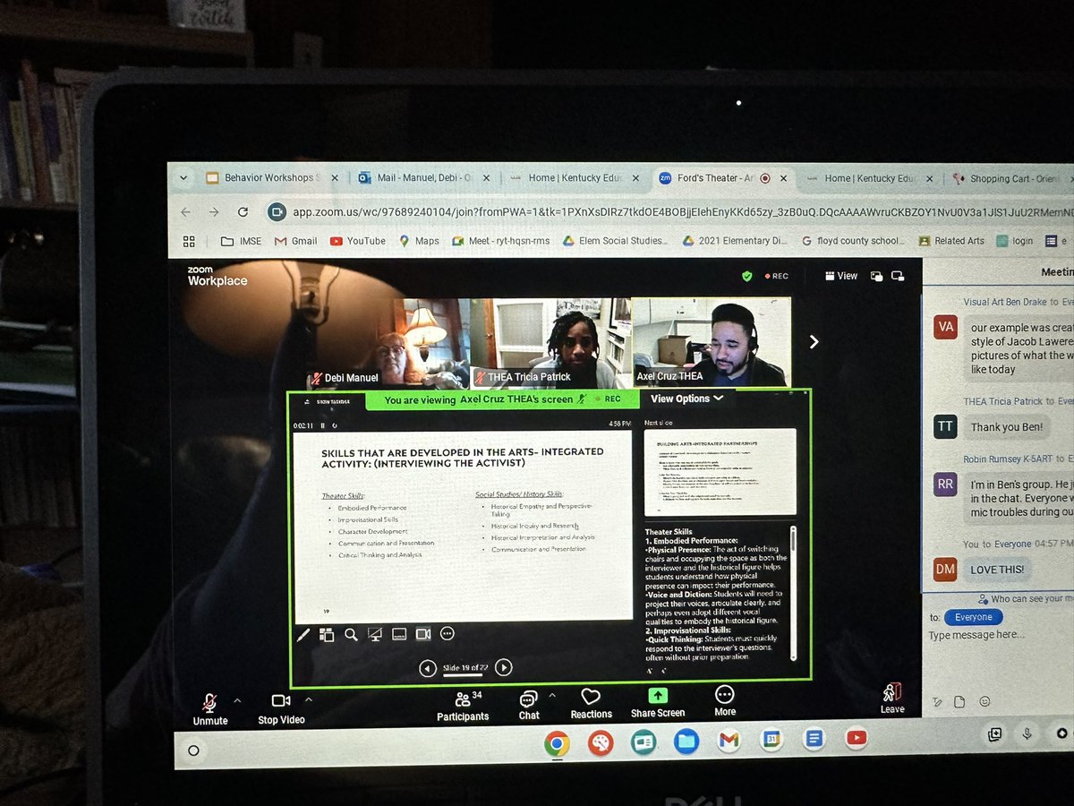 One of the best Cadre Sessions Ford’s Theatre: Arts Integrated Practices. Learned great ways to integrate arts into all classrooms! Can’t wait to get back to PES and apply what I’ve learned! Thanks Axel and Tricia! <a href="/KedcARTS/">RENAISSANCE Grant</a>   <a href="/FordsEdu/">Ford's Education</a> <a href="/DrJWEvansJr/">Jim Evans Ed.D.</a> <a href="/SchoolsFloyd/">Floyd County Schools</a> <a href="/pesblackcats/">Prestonsburg Elementary School</a>