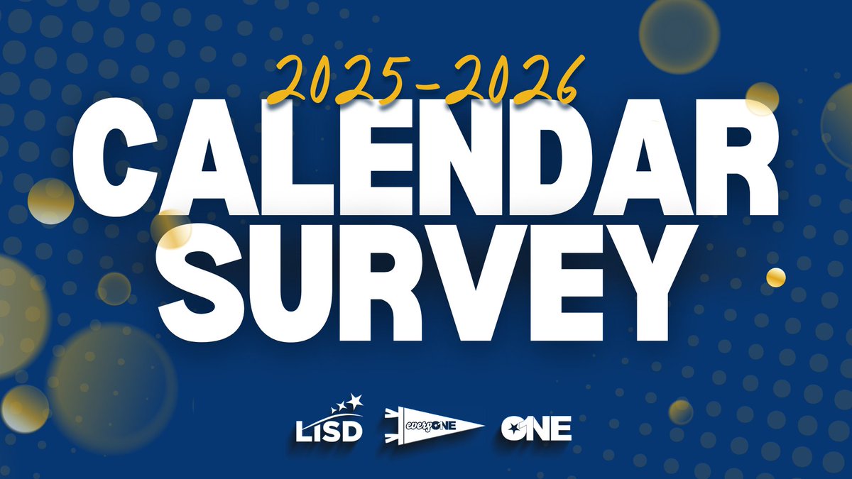 Have you shared your input on LISD's 2025-26 school calendar? 🗓️ 

Visit lisd.net/calendarsurvey to compare the two options, review key differences and complete the survey before Monday, January 27.

#everyONE #OneLISD