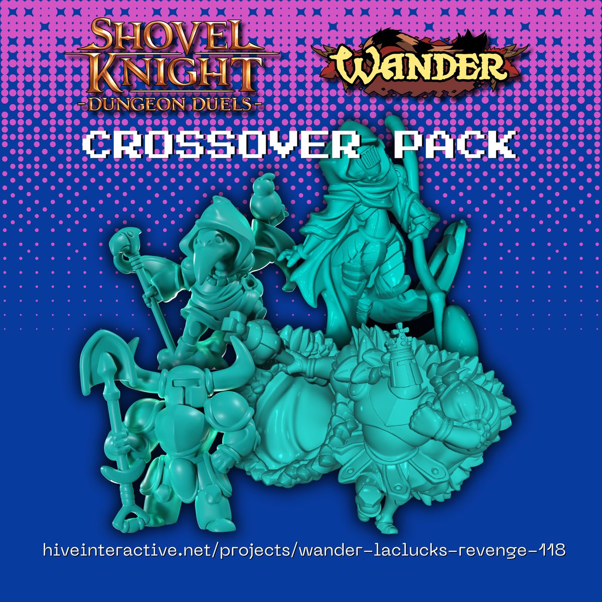Shovel Knight, King Knight, Specter Knight, and Plague Knight are ready to enter the world of Wander! These are alternate sculpts than the minis in Shovel Knight: Dungeon Duels. Be sure to add them to your pledge before January 24th!

hiveinteractive.net/projects/wande…