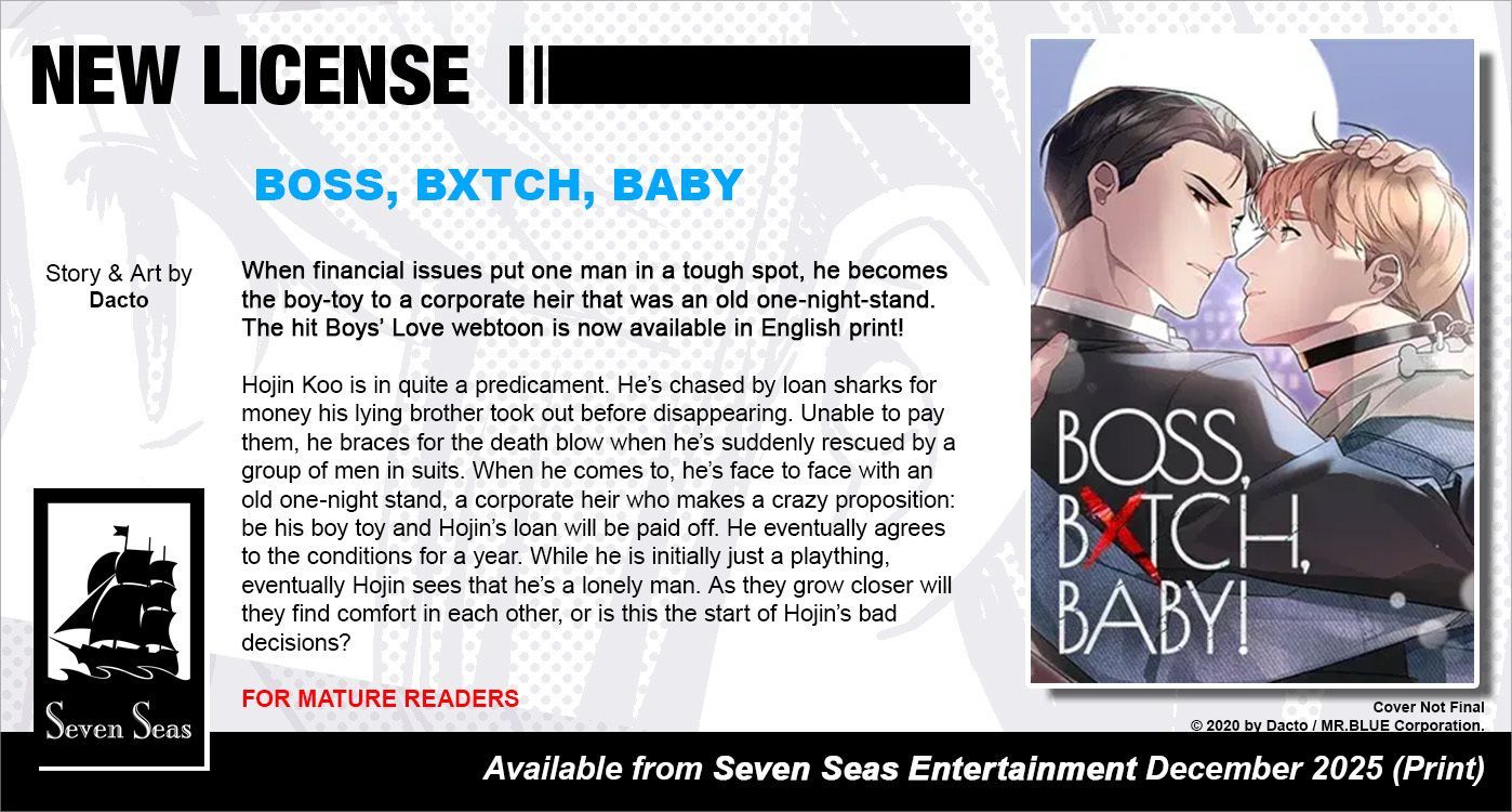 BOSS, BXTCH, BABY Manhwa Seven Seas Lizenzankündigung visuell