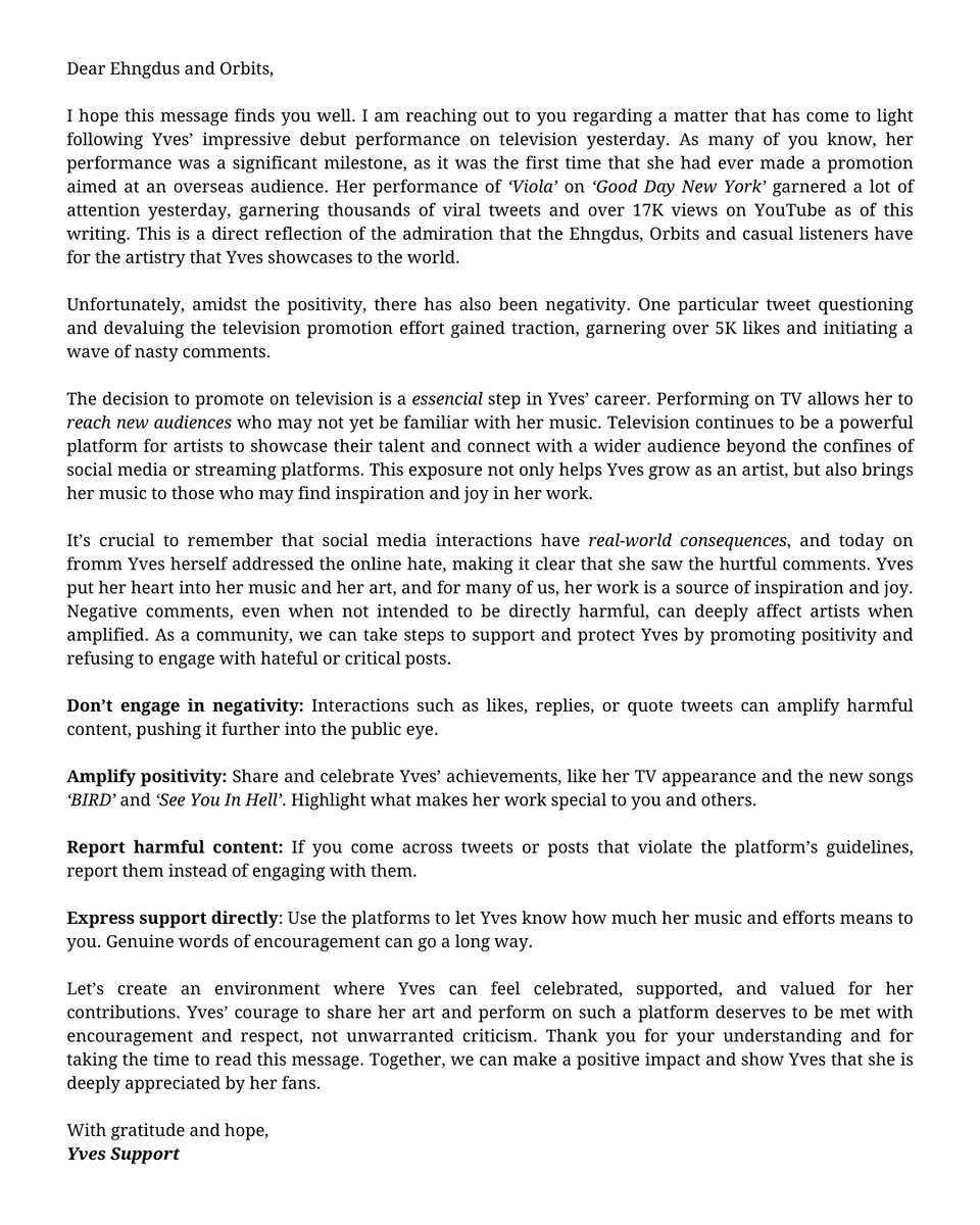 Please, read carefully and spread the hashtag #YvesWeLoveYou