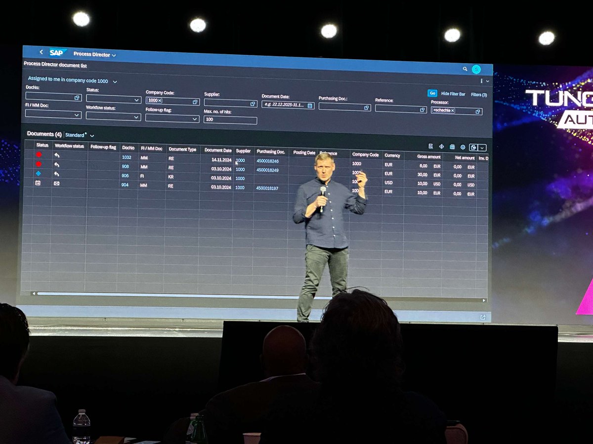 ziaconsulting's tweet photo. Zia Consulting's own Jeremy White, VP of SAP and Cloud Services, presenting our #SAP Content and #Archiving Appliance at Tungsten Automation's Sales Kick Off, as part of their discussion on #InvoiceAgility. Let's work together to streamline and automate Invoice Managment! https://t.co/xZbBDH2sep