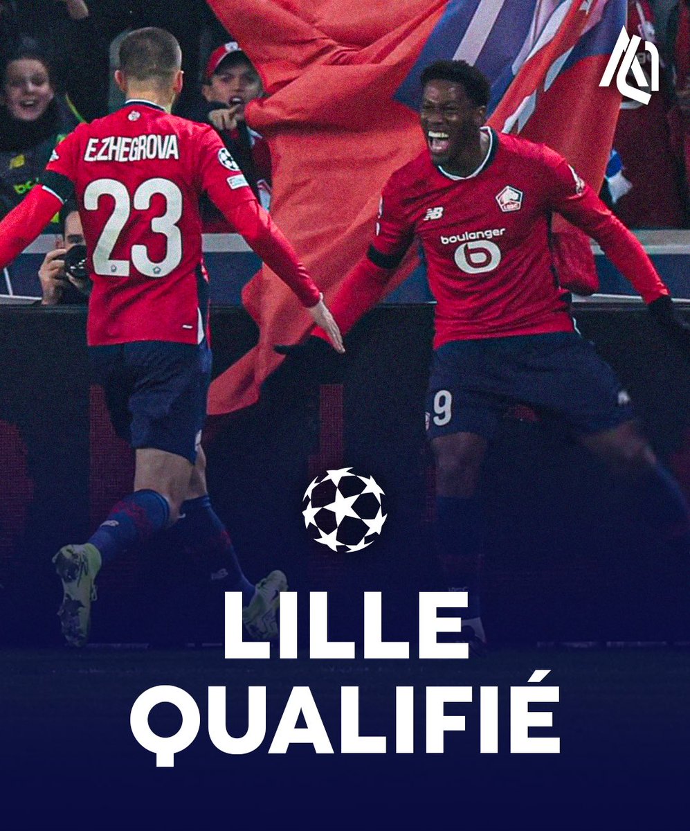 ActuL1_'s tweet photo. 🚨 OFFICIEL ! LE LOSC EST QUALIFIÉ EN 16ES DE FINALE DE LDC AU MINIMUM ! ⭐️❤️🤍

BIEN MÉRITÉ. ✨ https://t.co/mcti6Cu9h2