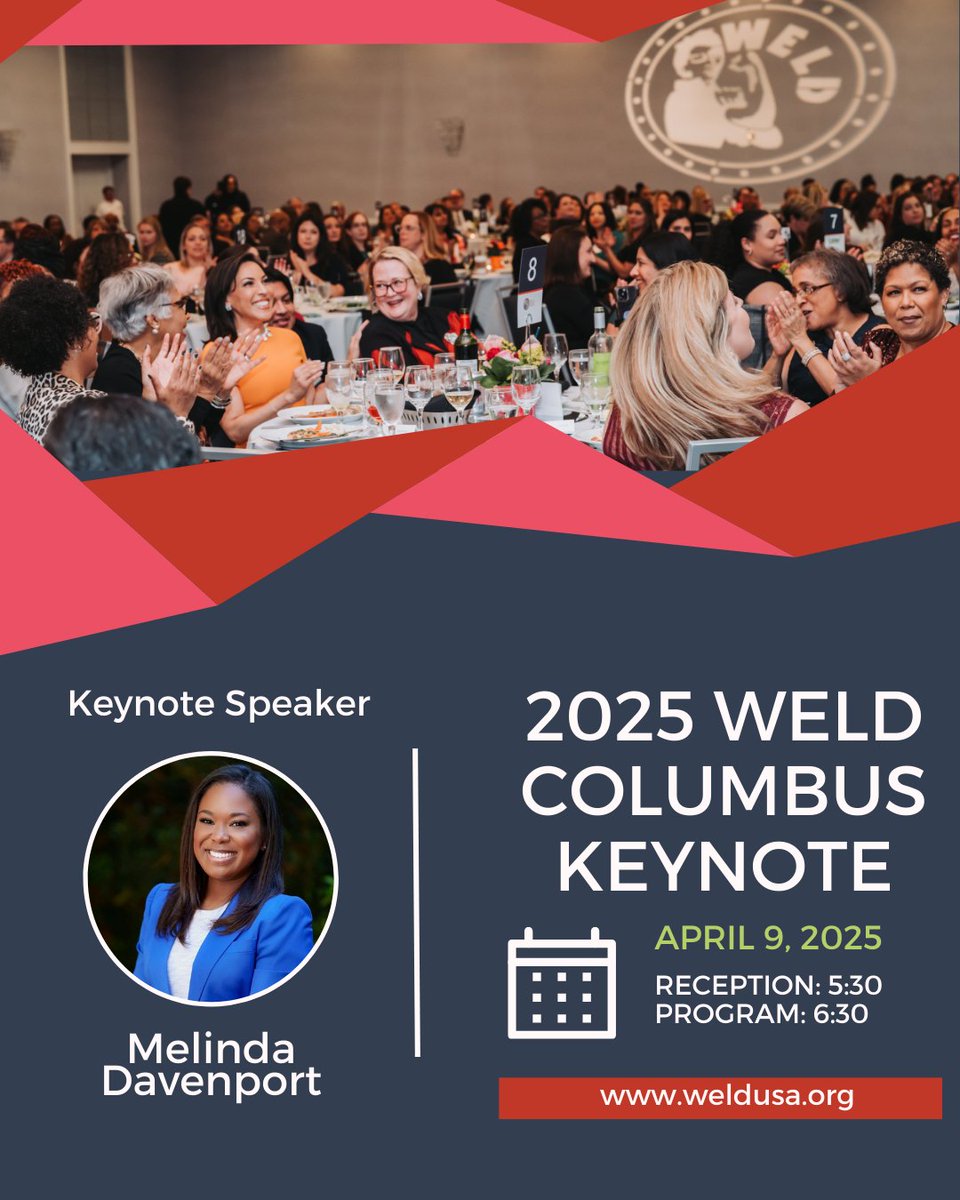 Don’t miss the 2025 WELD Columbus Keynote Event with the amazing Melinda Davenport! Join 700+ leaders for an empowering evening of insights on women’s challenges, opportunities, and success. Register now: ow.ly/fa5G50UCkk7
#WELDColumbus