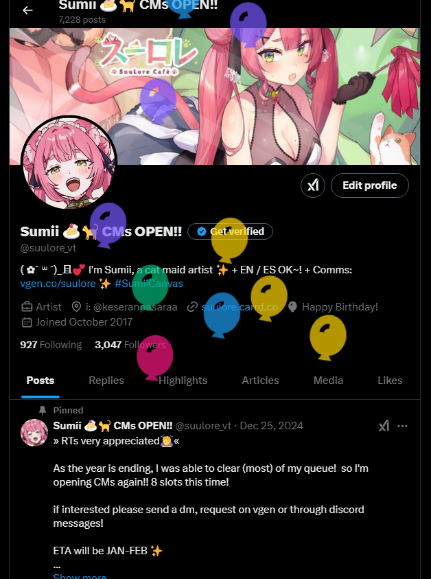 Sumii 🍰🐈 CMs OPEN!! tweet media