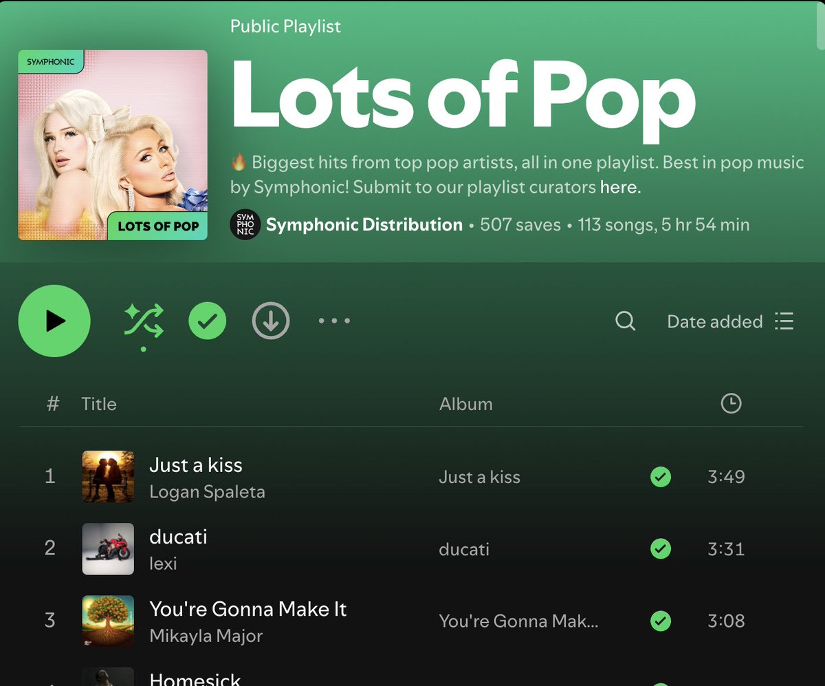 Logan Spaleta (@loganspaleta) on Twitter photo Thanks to <a href="/symphonicdist/">Symphonic Distribution</a> for adding JUST A KISS to the Lots of Pop playlist! ♥️Stream here: open.spotify.com/playlist/6jM2A… Thanks to <a href="/symphonicdist/">Symphonic Distribution</a> for adding JUST A KISS to the Lots of Pop playlist! ♥️Stream here: open.spotify.com/playlist/6jM2A…