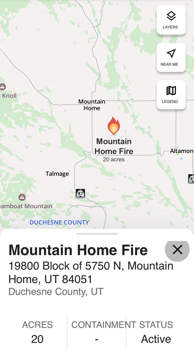 SLCScanner's tweet photo. #BreakingNews #NewFire #DuchesneCounty #Utah
#MountainHomeFire
Is 20 acres in size. Stby for updates. https://t.co/IDP1rk2YVJ