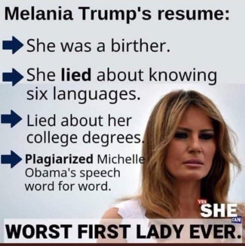 TheOnlyEsta's tweet image. Is M E L A N I A the worst First Lady in our lifetime?     

YES or NO 👍🏽