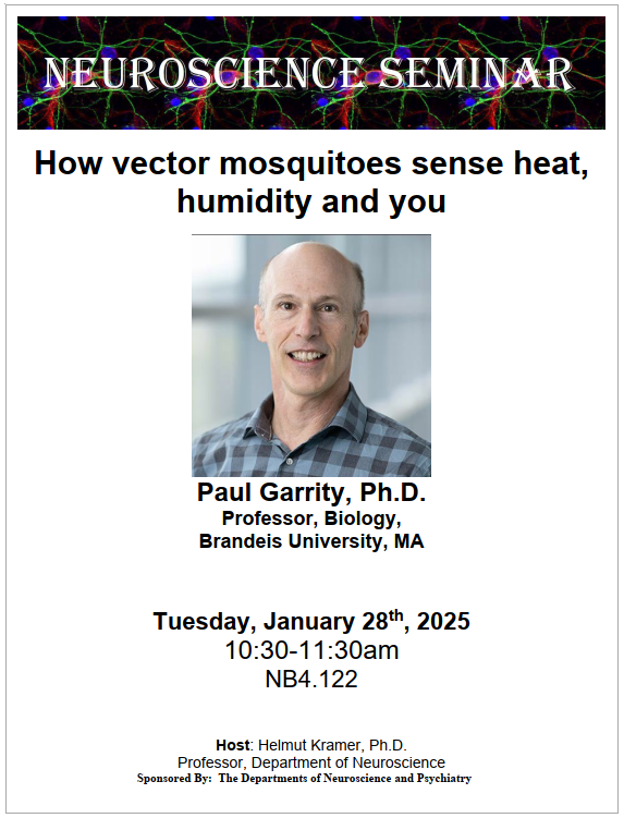 UTSW Neuroscience (@utswneurosci) on Twitter photo Join us for a #Neuroscience seminar on Jan 28. Dr. Paul Garrity <a href="/BrandeisScience/">Brandeis Science</a> will present "How vector mosquitoes sense heat, humidity and you."
brandeis.edu/biology/facult… Join us for a #Neuroscience seminar on Jan 28. Dr. Paul Garrity <a href="/BrandeisScience/">Brandeis Science</a> will present "How vector mosquitoes sense heat, humidity and you."
brandeis.edu/biology/facult…