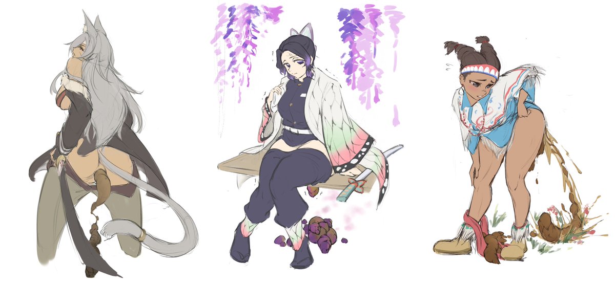 These are some sketches I made during a fan event.

You can vote for the work you want to be completed through the link below.

In addition, the second page is a small survey of fan preferences. I hope you can help me fill it out too.

( ˘•ω•˘ )◞⁽˙³˙⁾
magicball.fanbox.cc/posts/9244078