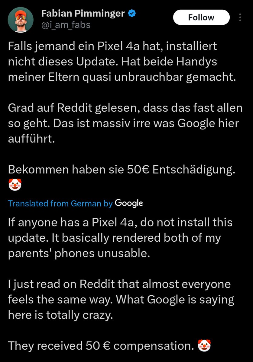 Okay <a href="/madebygoogle/">Made by Google</a> <a href="/Google/">Google</a>. You need to either undo this update or replace every Pixel 4a free of charge. Installing software on old phones to render them unusable is borderline criminal. Especially if your solution is to send it off for three weeks or buy a new one.