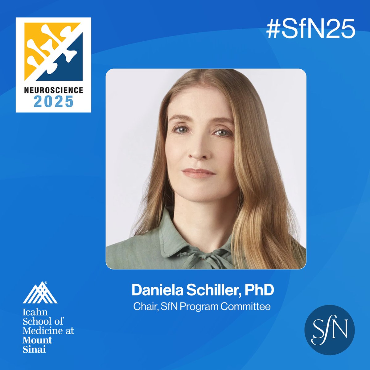 Friedman Brain Institute (@sinaibrain) on Twitter photo THRILLED that <a href="/IcahnMountSinai/">Icahn School of Medicine at Mount Sinai</a>'s Dr. Daniela Schiller is #SfN25's Program Committee Chair! <a href="/SfNtweets/">Society for Neuroscience (SfN)</a> & Dr. Schiller invite you to share your ideas/proposals for Neuroscience 2025. Deadline: Jan 27 at 5pm. SUBMIT NOW👉sfn.org/meetings/neuro… THRILLED that <a href="/IcahnMountSinai/">Icahn School of Medicine at Mount Sinai</a>'s Dr. Daniela Schiller is #SfN25's Program Committee Chair! <a href="/SfNtweets/">Society for Neuroscience (SfN)</a> & Dr. Schiller invite you to share your ideas/proposals for Neuroscience 2025. Deadline: Jan 27 at 5pm. SUBMIT NOW👉sfn.org/meetings/neuro…
