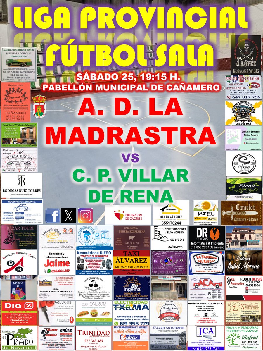 ⚽️ Jornada 9 ⚽️

🆚 <a href="/c/">c</a>.pvillarderenaf.s 
📍Pabellón Municipal de Cañamero
📆 Sábado 25 de Enero
⏱️ 19:15 H

❤️ SOMOS EQUIPO 🤍