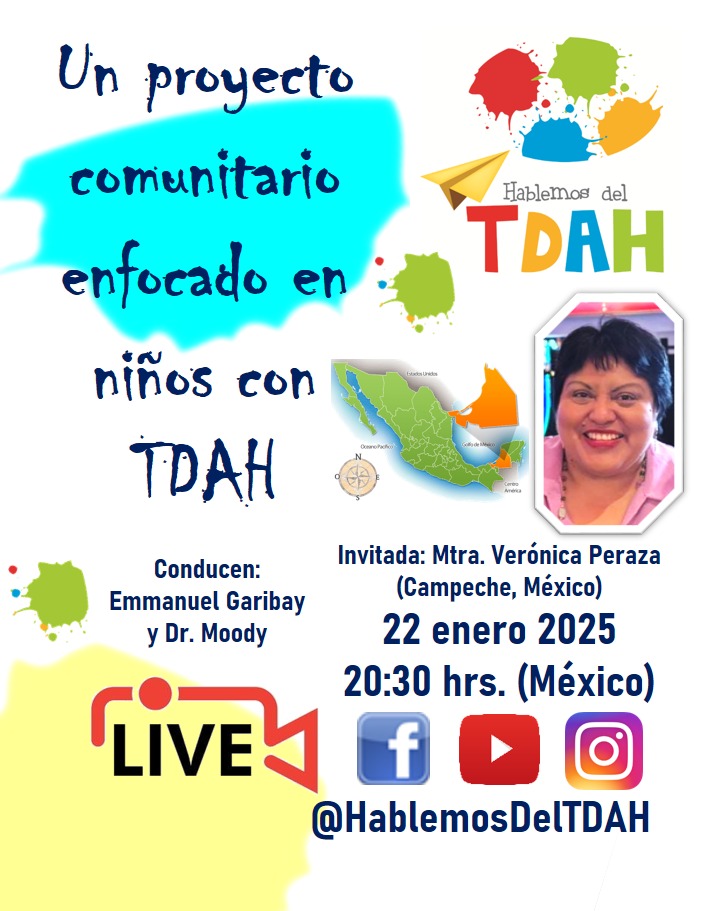 NeurodesarrolloyConducta (@nconducta) on Twitter photo Un proyecto comunitario enfocado en niños con #TDAH. Este será el tema de hoy en la transmisión en vivo de
<a href="/HablemosDelTDAH/">Hablemos del TDAH</a> Nos acompañará la Mtra. Verónica Peraza presidenta de la asociación TDAH Campeche A.C. Los esperamos a las 8:30 p.m. tiempo del Centro de México. Un proyecto comunitario enfocado en niños con #TDAH. Este será el tema de hoy en la transmisión en vivo de
<a href="/HablemosDelTDAH/">Hablemos del TDAH</a> Nos acompañará la Mtra. Verónica Peraza presidenta de la asociación TDAH Campeche A.C. Los esperamos a las 8:30 p.m. tiempo del Centro de México.