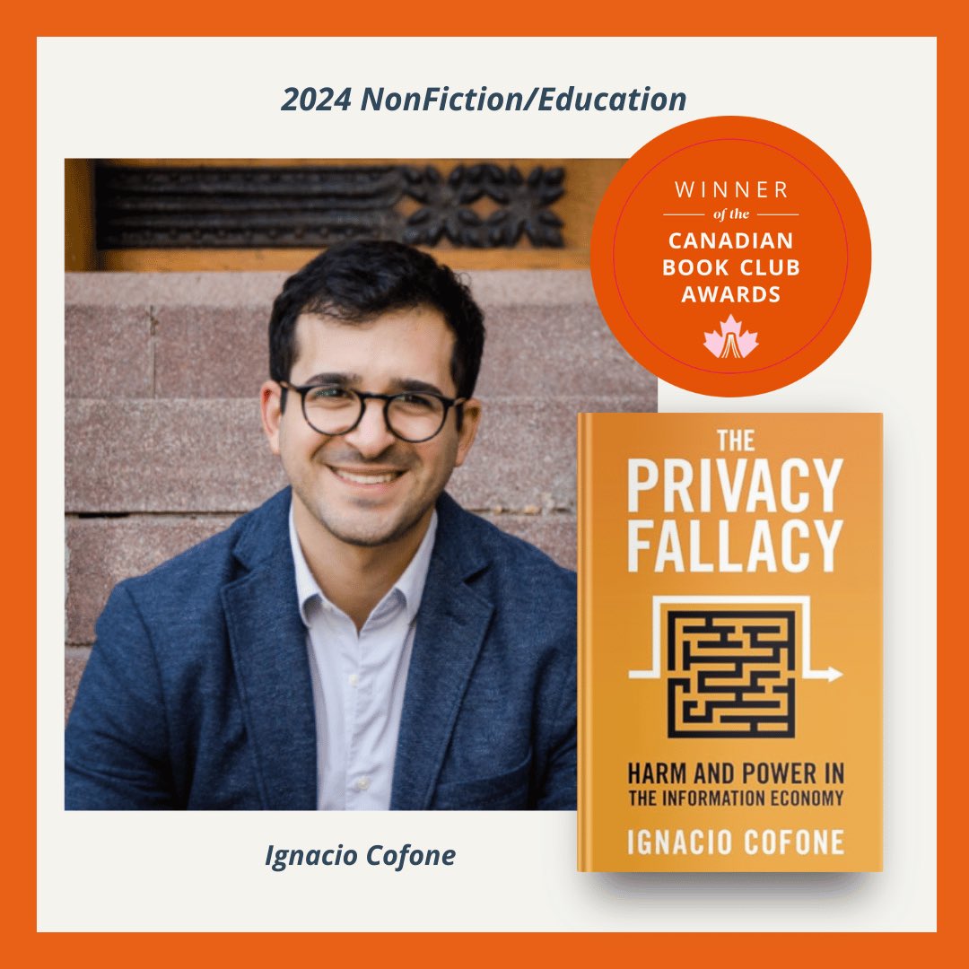 So thrilled that The Privacy Fallacy won the Canadian Book Club Award for best book in nonfiction/education. Thank you!!

thecanadianbookclubawards.ca/1084-2/