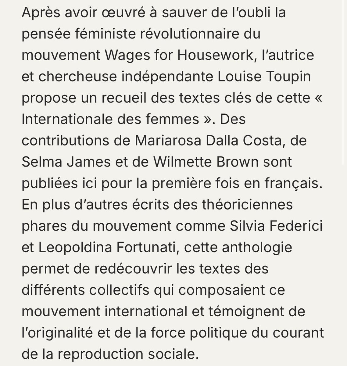 Florent Kaddes (@florentkaddes) on Twitter photo À paraître chez <a href="/remue_menage/">Remue-ménage</a>
« Wages for housework. La campagne du salaire au travail ménager. Une anthologie (1972-1977) » présentée par Louise Toupin :
hobo-diffusion.com/catalogue/9782… À paraître chez <a href="/remue_menage/">Remue-ménage</a>
« Wages for housework. La campagne du salaire au travail ménager. Une anthologie (1972-1977) » présentée par Louise Toupin :
hobo-diffusion.com/catalogue/9782…