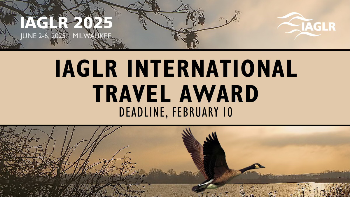Are you a master's or Ph.D. student attending #IAGLR24? If both your research on large lakes and your institution are outside the U.S. and Canada, we encourage you to apply for the IAGLR International Travel Award. Deadline: February 10. To learn more:: bit.ly/4bcMfqs