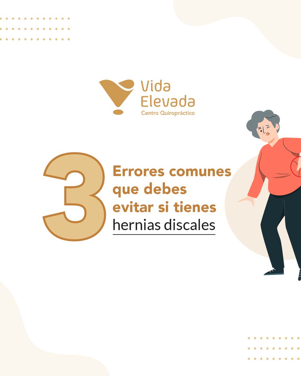 VidaElevadaPeru's tweet photo. Si sufres de hernias discales, cuida tu columna es clave para aliviar el dolor y prevenir complicaciones. Aquí te dejamos algunas acciones que debes evitar

Click Aquí  https://t.co/RDJymC82U3

#Lima #quiropractica #neuropractica #Alerta #Peru https://t.co/goULE1H9uf